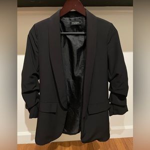 Black Blazer with Rolled Up Sleeves - S